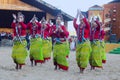 Tagin Tribe Women Dancers of Arunachal Pradesh at the Hornbill festival, Kisama, Nagaland Royalty Free Stock Photo