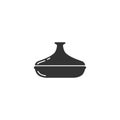 Tagine icon. Outline icon of ceramic pot with lid. Black simple illustration of special Moroccan cookware.