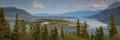 Tagish Lake & Bowe Island, Yukon, Canada during early summer Royalty Free Stock Photo