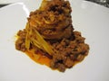 Tagliatelle al ragu . Italian pasta with Bolognese sauce Royalty Free Stock Photo