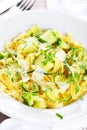 Tagliatelle with baby zucchini