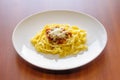 Tagliatelle Bolognese Sauce, with parmesan Royalty Free Stock Photo