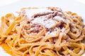 Tagliatelle with bolognese sauce Royalty Free Stock Photo