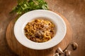 tagliatelle with cep and parsley Royalty Free Stock Photo