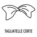 Tagliatelle corte icon, outline style