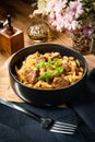 Tagliatelle mosse with beef sauce Royalty Free Stock Photo