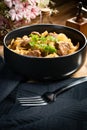 Tagliatelle mosse with beef sauce Royalty Free Stock Photo