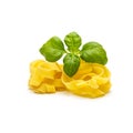 Tagliatelle nests with basil
