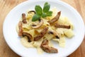 tagliatelle with organic pork goulash Royalty Free Stock Photo