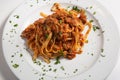 Tagliatelle pasta with bolognese Royalty Free Stock Photo