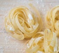 Tagliatelle pasta home made with flour and eggs