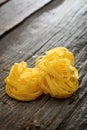 Tagliatelle pasta nests set Royalty Free Stock Photo