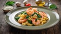 tagliatelle pasta with shrimp delicious