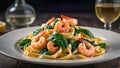 tagliatelle pasta with shrimp