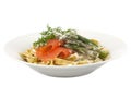 Tagliatelle with smoked trout Royalty Free Stock Photo