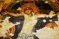 Ancient painting of jesus on the cross at the San Colombano Church, Bologna Italy