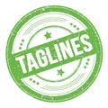 TAGLINES text on green round grungy stamp Royalty Free Stock Photo