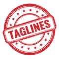 TAGLINES text on red grungy vintage round stamp Royalty Free Stock Photo