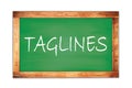 TAGLINES text written on green school board Royalty Free Stock Photo