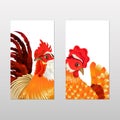 Tags with hen and rooster