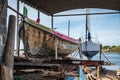 Tagus boat shipyard in Sarilhos Pequenos, Portugal Royalty Free Stock Photo