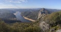 Tagus river flowing through Monfrague National Park, Caceres, Spain Royalty Free Stock Photo