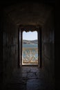 View from an old window at the Torre de Belem tower in Lisbon Royalty Free Stock Photo