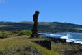 Moais at Ahu Tahai ceremonial complex near Hanga Roa, Rapa Nui Easter Island Royalty Free Stock Photo