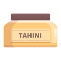 Tahini bali asian icon cartoon vector. Bread spread