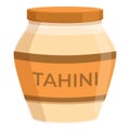 Tahini bread food icon cartoon vector. Pita greek bread