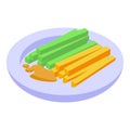 Tahini food drops icon isometric vector. Plate cream