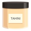 Tahini paste asian icon cartoon vector. Aromatic floral spa