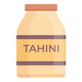 Tahini paste icon cartoon vector. Cuisine food