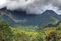 Tahiti.Clouds over a mountain landscape.