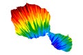 Tahiti - map is designed rainbow abstract colorful pattern