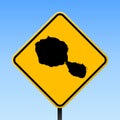 Tahiti map on road sign.