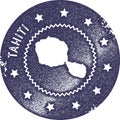 Tahiti map vintage stamp. Royalty Free Stock Photo