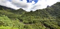 Tahiti. Polynesia. Clouds over a mountain landscape. Panorama