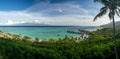 Tahiti resort overwater huts, villas and bungalow, French Polynesia Royalty Free Stock Photo