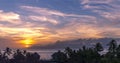 Tahiti Sunset Panorama Royalty Free Stock Photo