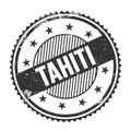 TAHITI text written on black grungy round stamp