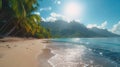 Tahitian Secluded Beach: Luxury Solitude in Breathtaking Sunshine Seascape