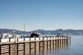 Tahoe city marina full with snow Royalty Free Stock Photo