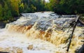 Tahquamenon Falls in the Michigan State Park Royalty Free Stock Photo