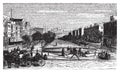 Tahrir Square formerly Mohammed Ali Square and Place des Consuls, in Alexandria, Egypt. Scenic engraving