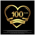 100 years anniversary golden. anniversary template design for web, game ,Creative poster, booklet, leaflet, flyer, magazine, invit