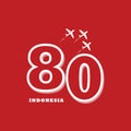 Indonesia 80th Anniversary Celebration Logo, Stylized \