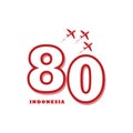 Indonesia 80th Anniversary Celebration Logo, Stylized \