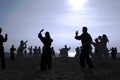 Tai Chi Beach I Royalty Free Stock Photo