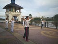 tai chi exercises Royalty Free Stock Photo